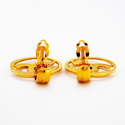 Chanel Earrings Vintage CC Logo Round — view 6
