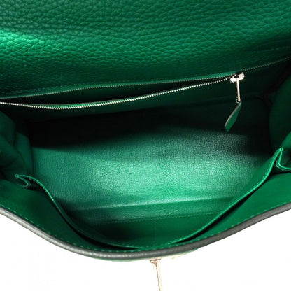 Hermes Handbag Kelly 28 Taurillon Clemence Vertigo Silver 2-Way Bag — view 4