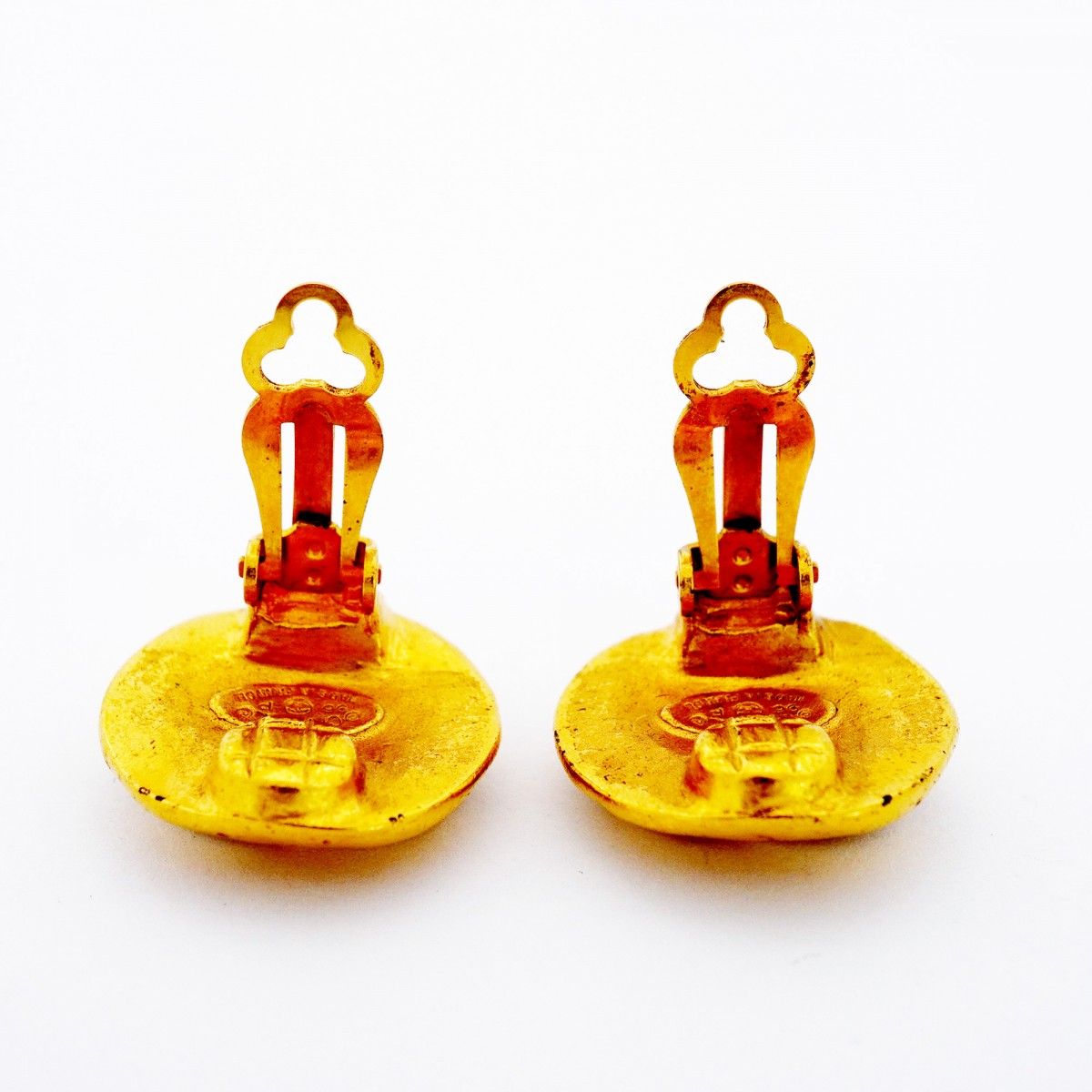 Chanel Earrings Vintage CC Logo Gold Plated — view 6