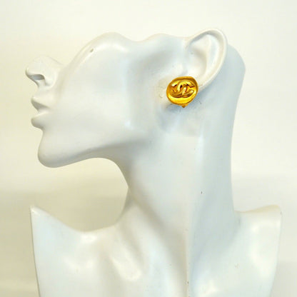 Chanel Earrings Vintage CC Logo Gold Plated — view 5