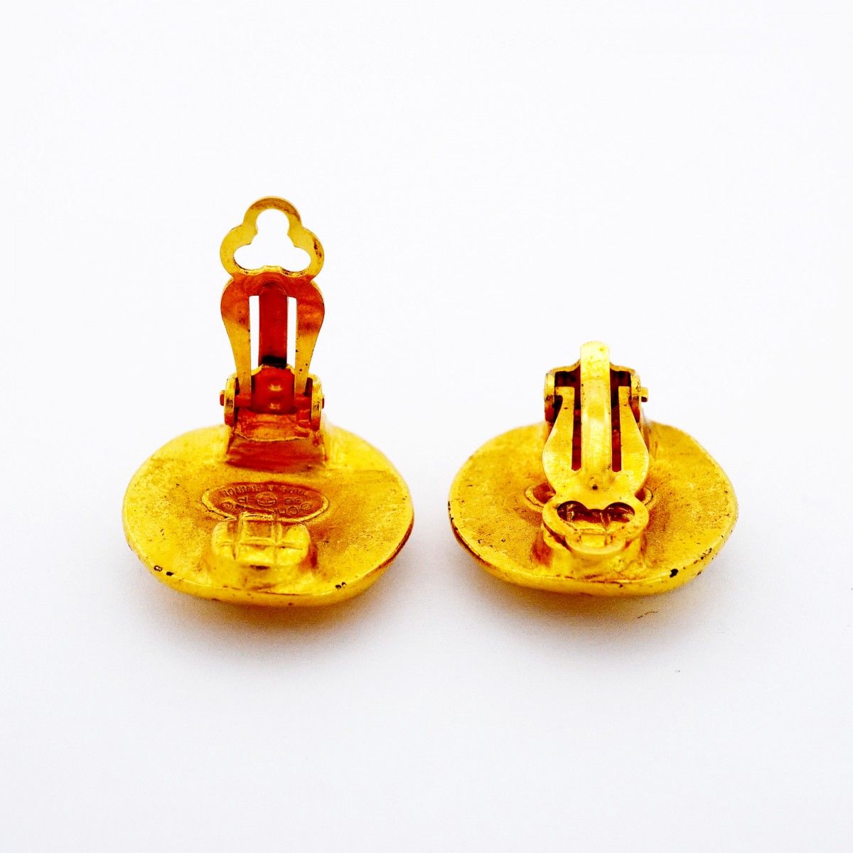 Chanel Earrings Vintage CC Logo Gold Plated — view 3