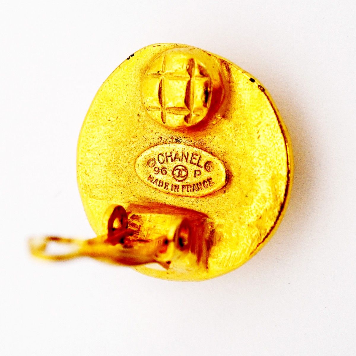 Chanel Earrings Vintage CC Logo Gold Plated — view 4