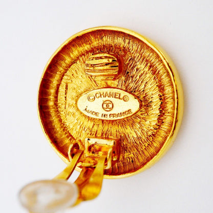 Chanel Earrings Vintage CC Logo Round — view 4