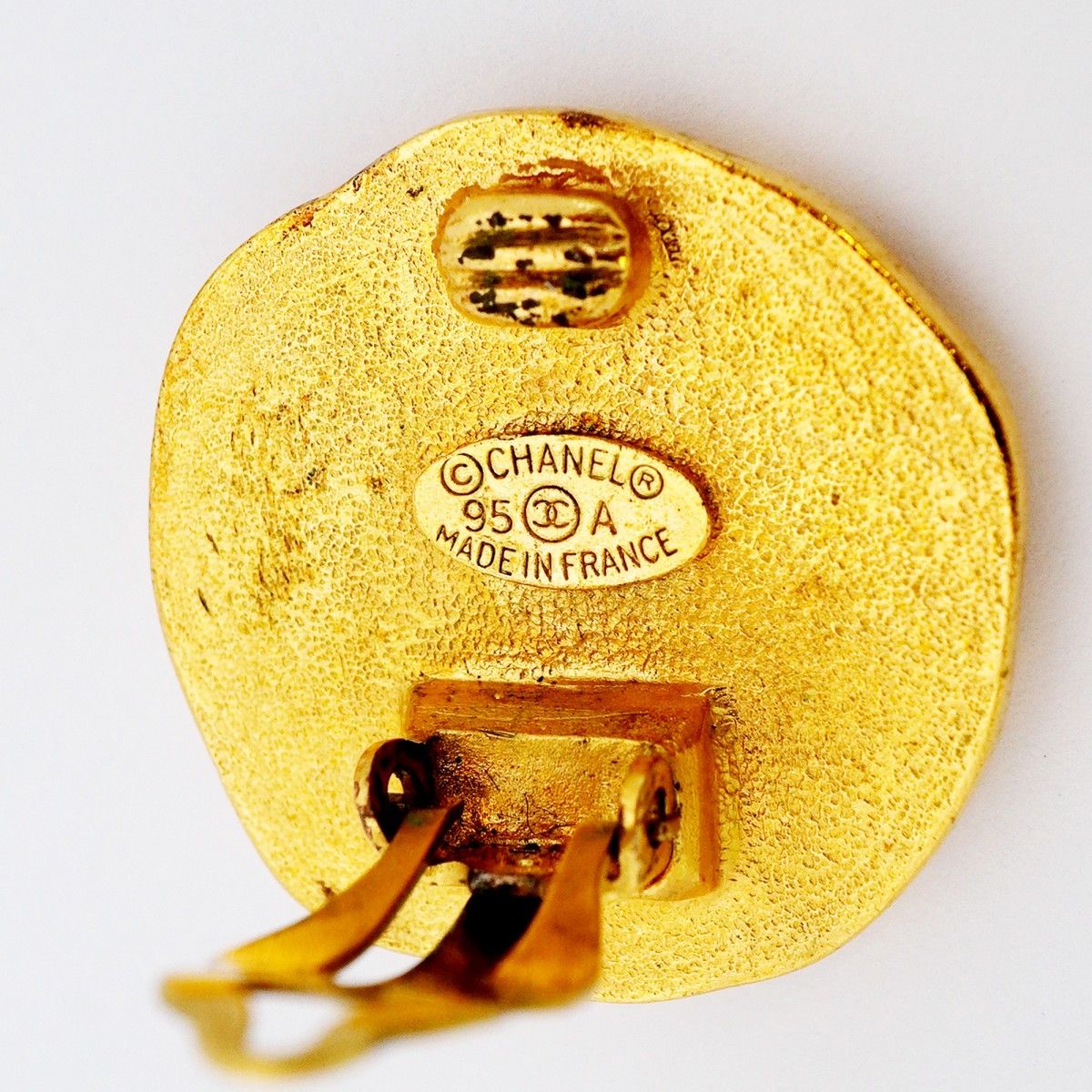 Chanel Earrings Vintage CC Logo Gold Plated — view 4