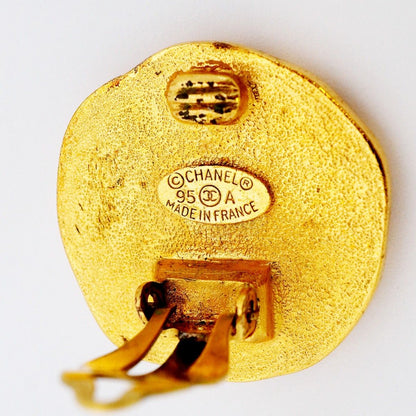 Chanel Earrings Vintage CC Logo Gold Plated — view 4