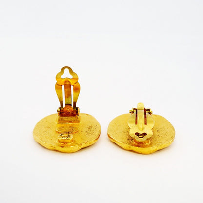 Chanel Earrings Vintage CC Logo Gold Plated — view 3