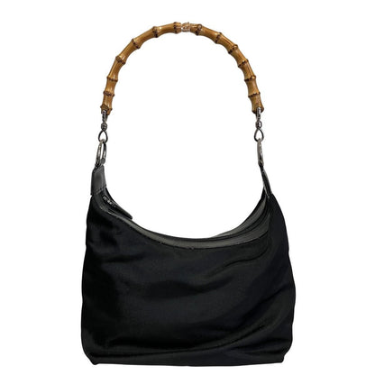 Gucci Bamboo Handbag Nylon Leather 000.5 — view 2