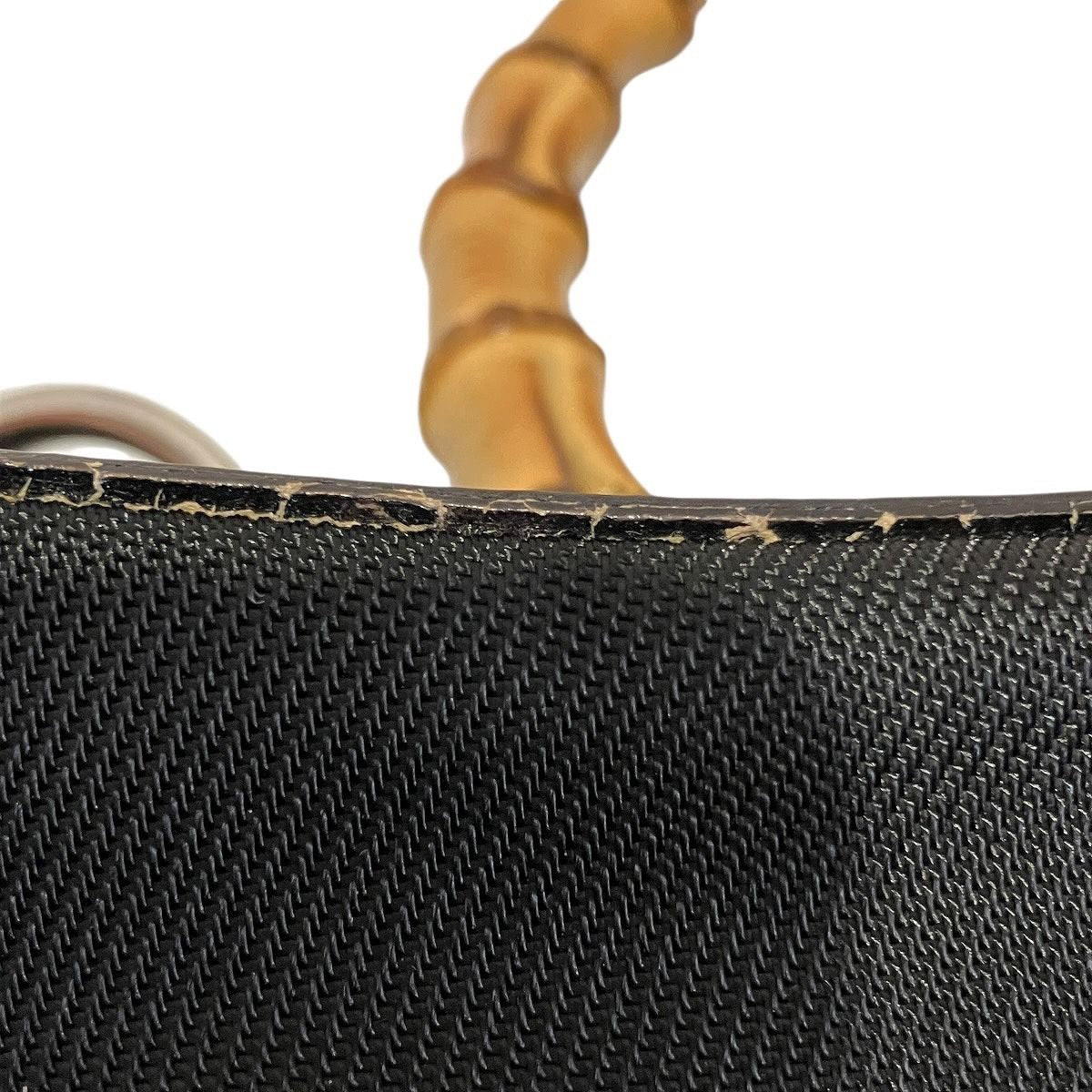 Gucci Bamboo Handbag Nylon Leather 000.5 — view 6