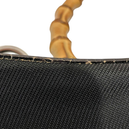 Gucci Bamboo Handbag Nylon Leather 000.5 — view 6