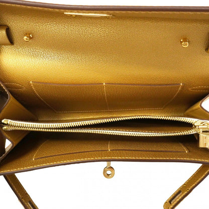 Hermes Shoulder Wallet Kelly Go Chevre Misor Dore Gold — view 4