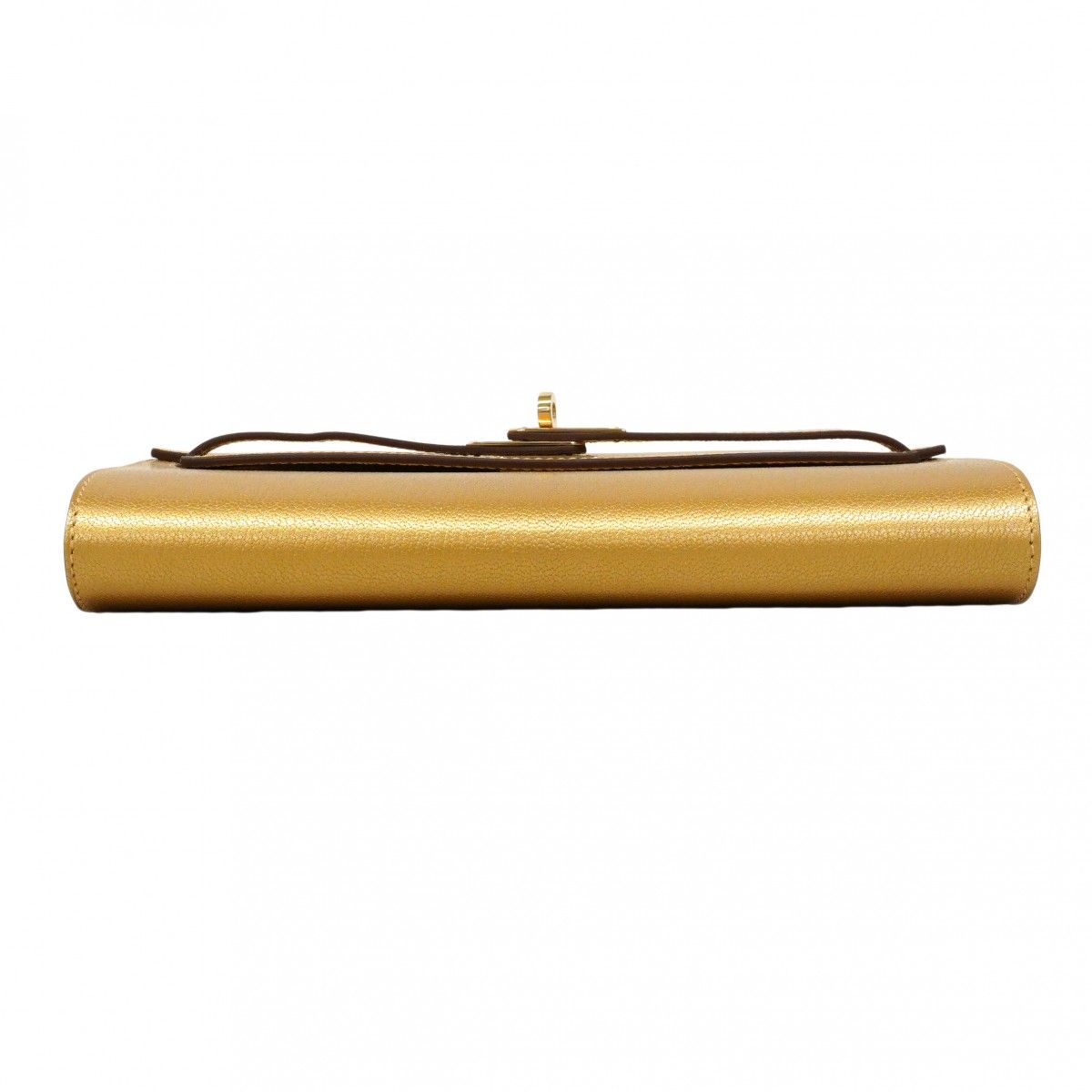 Hermes Shoulder Wallet Kelly Go Chevre Misor Dore Gold — view 3