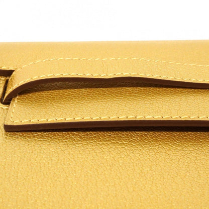 Hermes Shoulder Wallet Kelly Go Chevre Misor Dore Gold — view 6