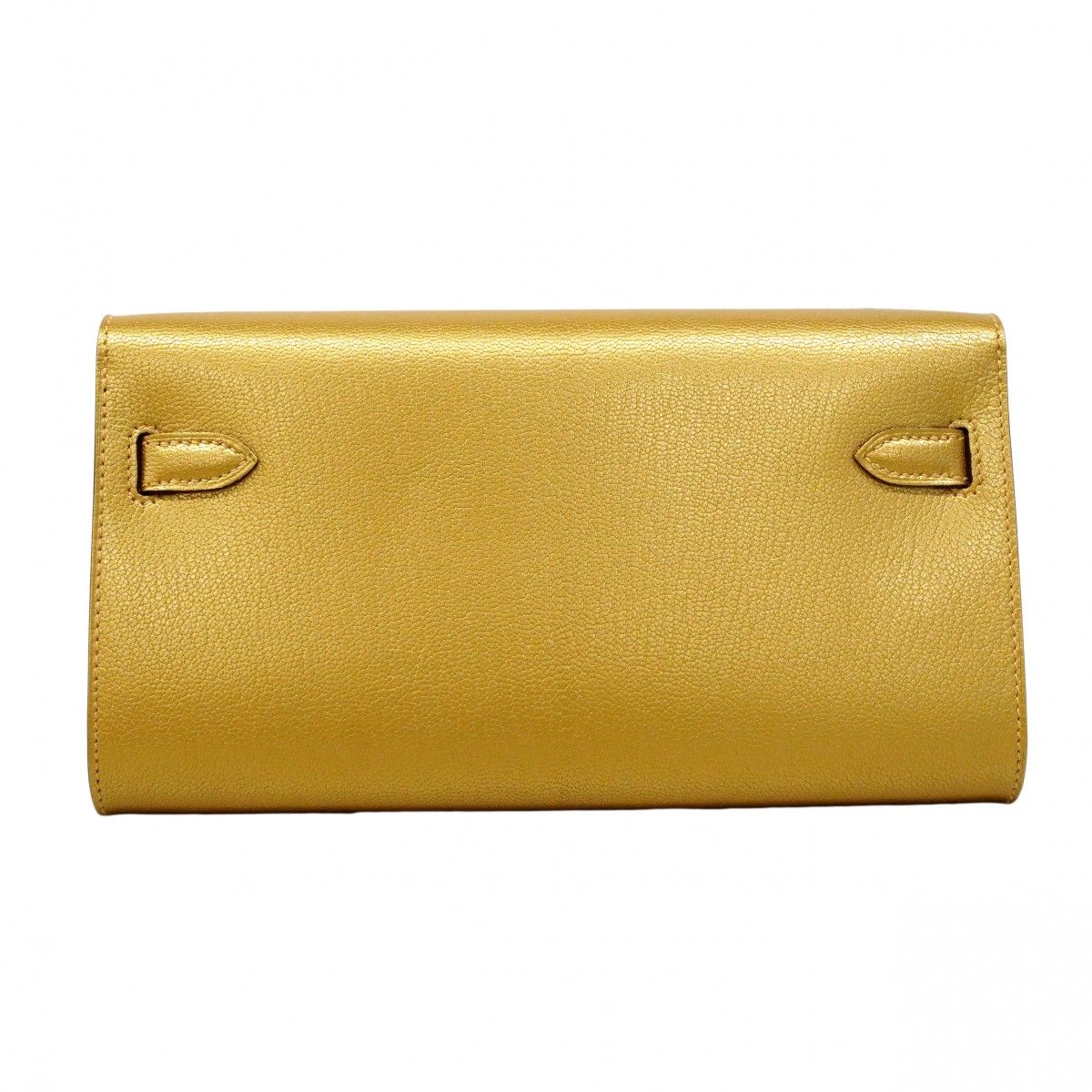 Hermes Shoulder Wallet Kelly Go Chevre Misor Dore Gold — view 7