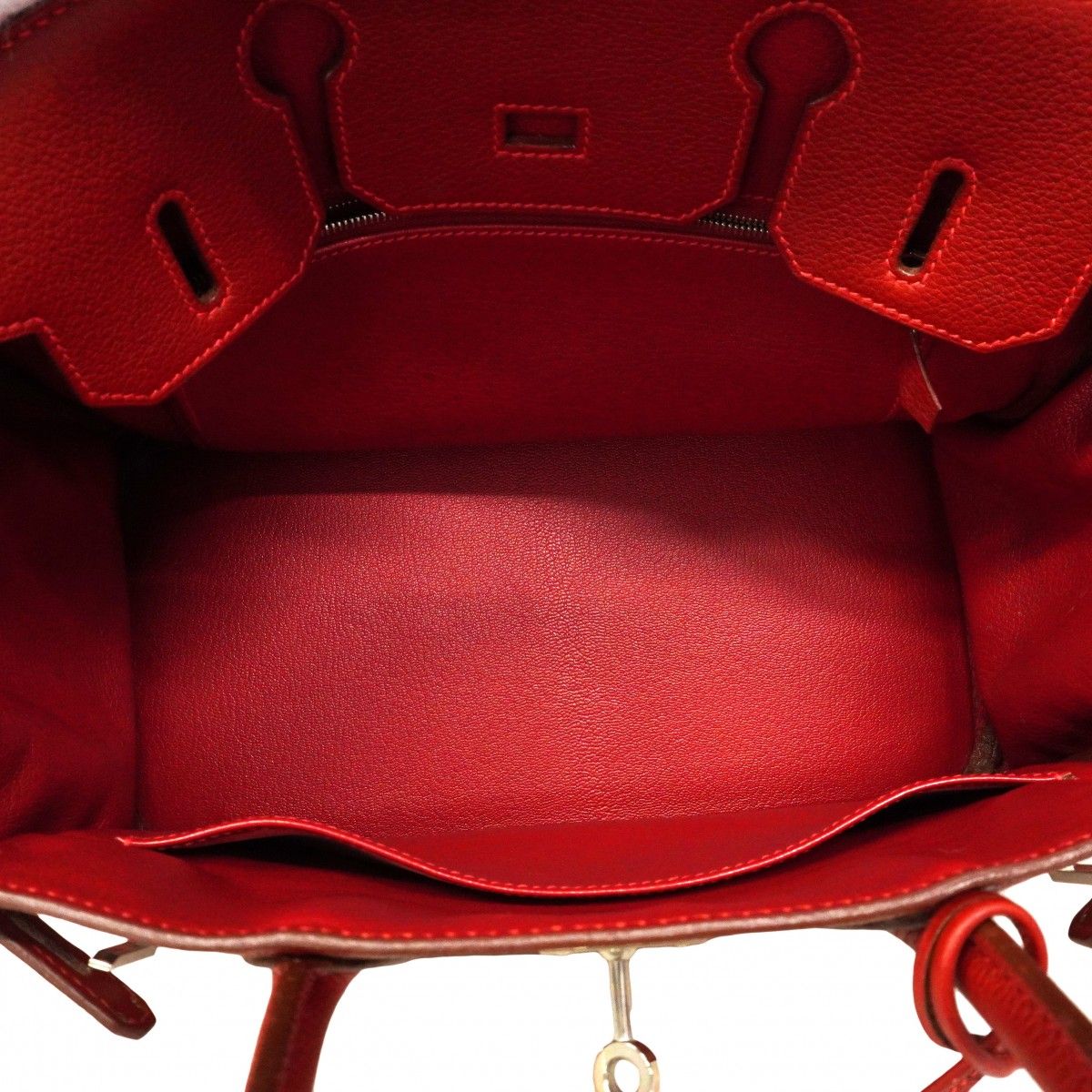 Hermes Handbag Birkin 30 Togo Rouge Vif Silver — view 4