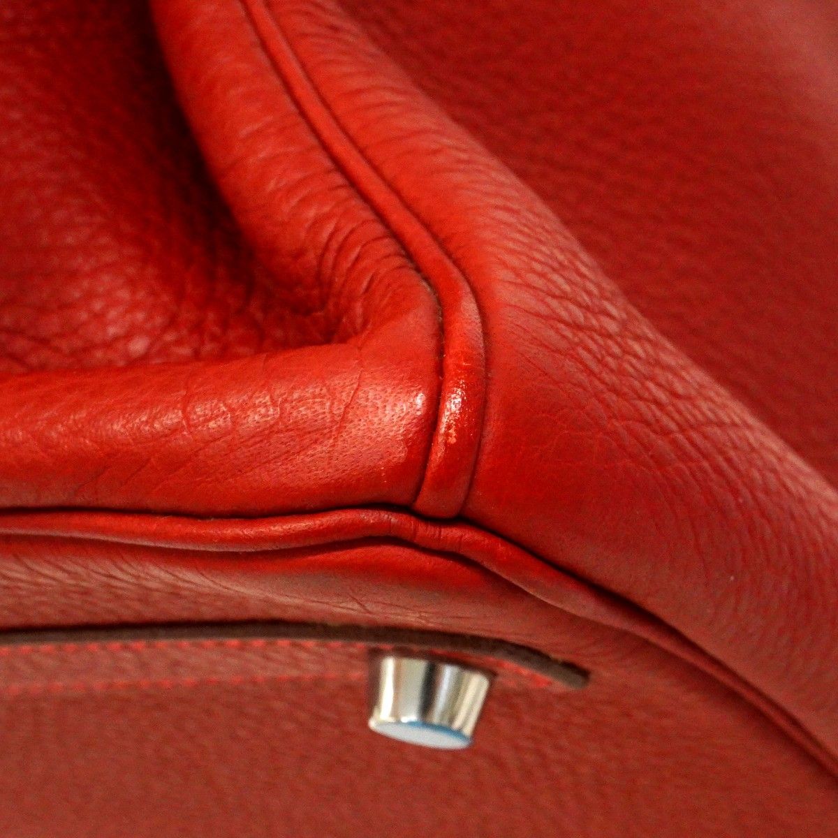 Hermes Handbag Birkin 30 Togo Rouge Vif Silver — view 6