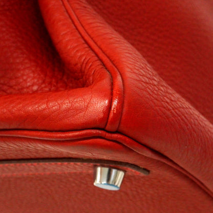 Hermes Handbag Birkin 30 Togo Rouge Vif Silver — view 6