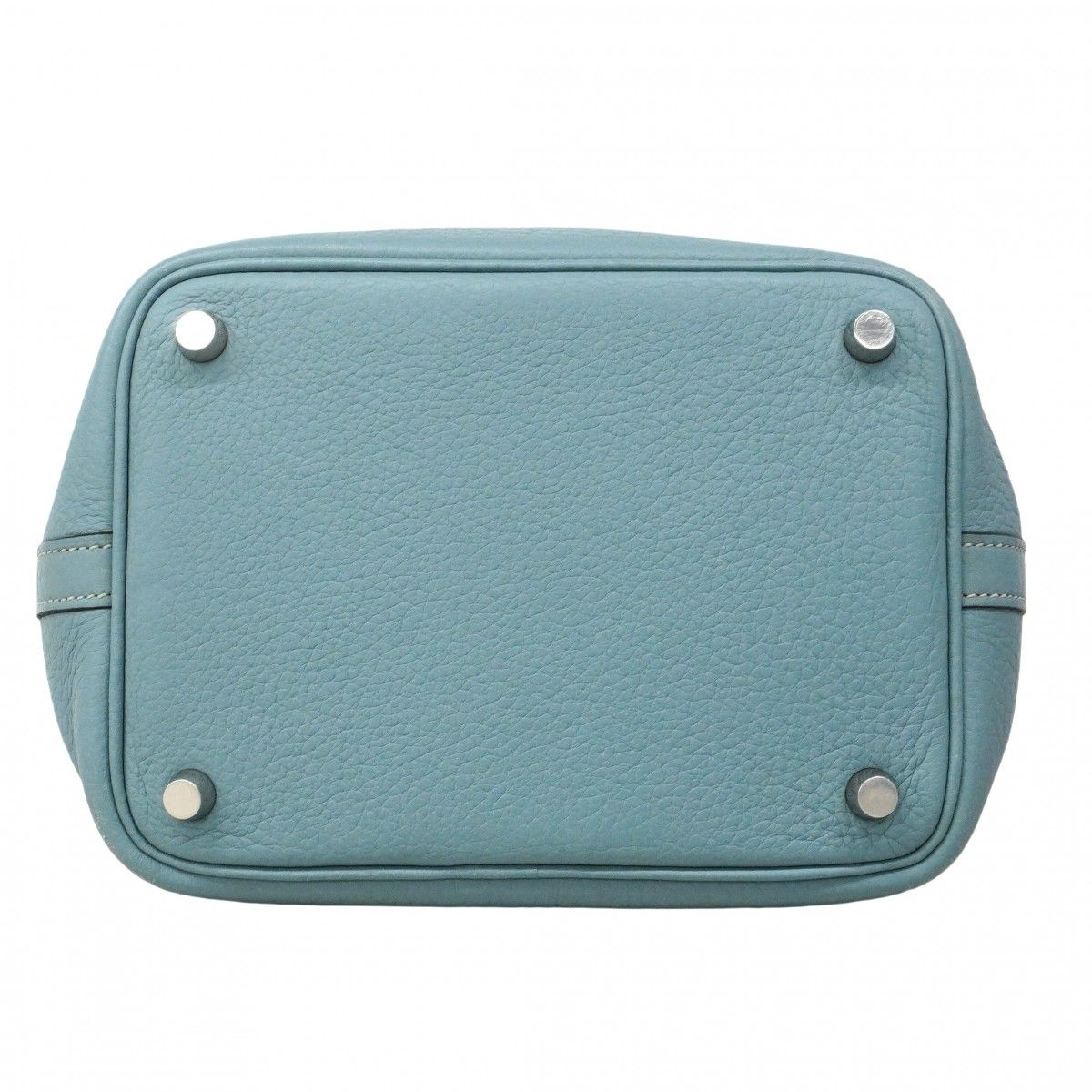 Hermes Handbag Picotin Lock PM Taurillon Clemence Blue Jean Silver — view 3