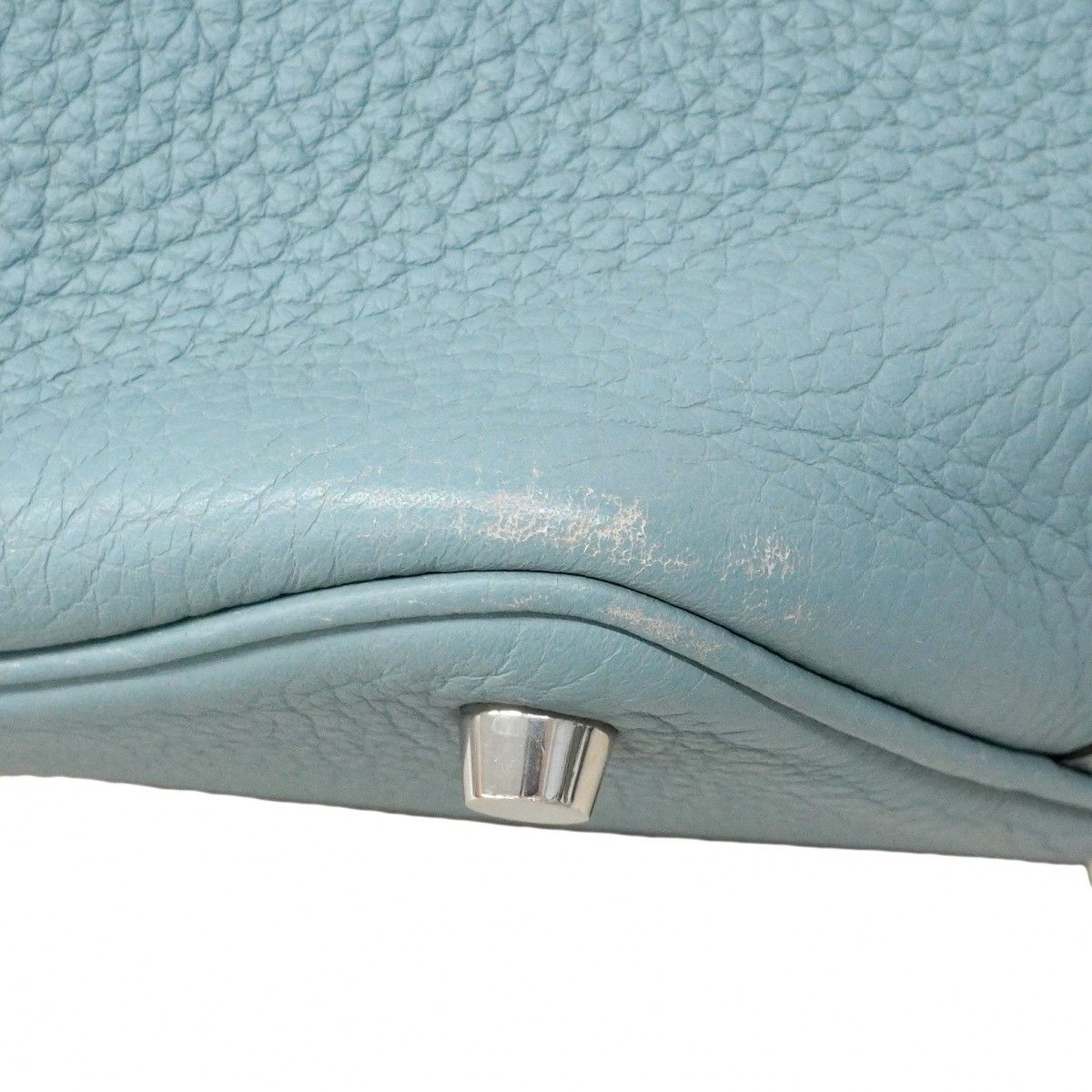 Hermes Handbag Picotin Lock PM Taurillon Clemence Blue Jean Silver — view 6