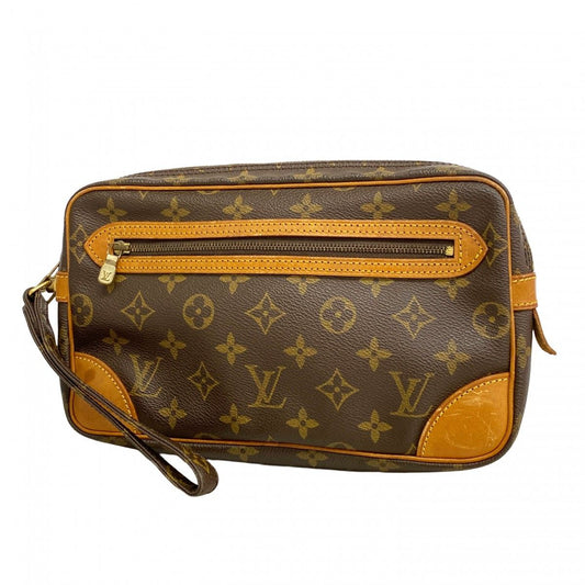 Louis Vuitton Clutch Monogram Marly Dragonne GM Brown