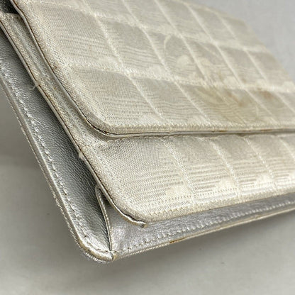 Chanel Shoulder Wallet New Travel Nylon Silver — view 8