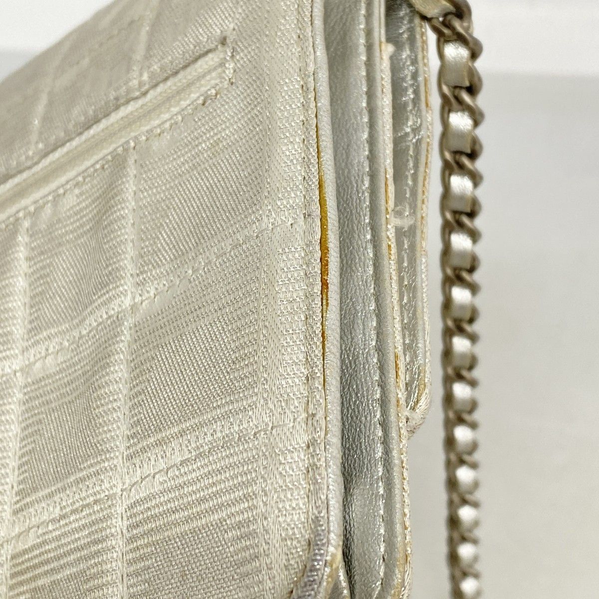 Chanel Shoulder Wallet New Travel Nylon Silver — view 6