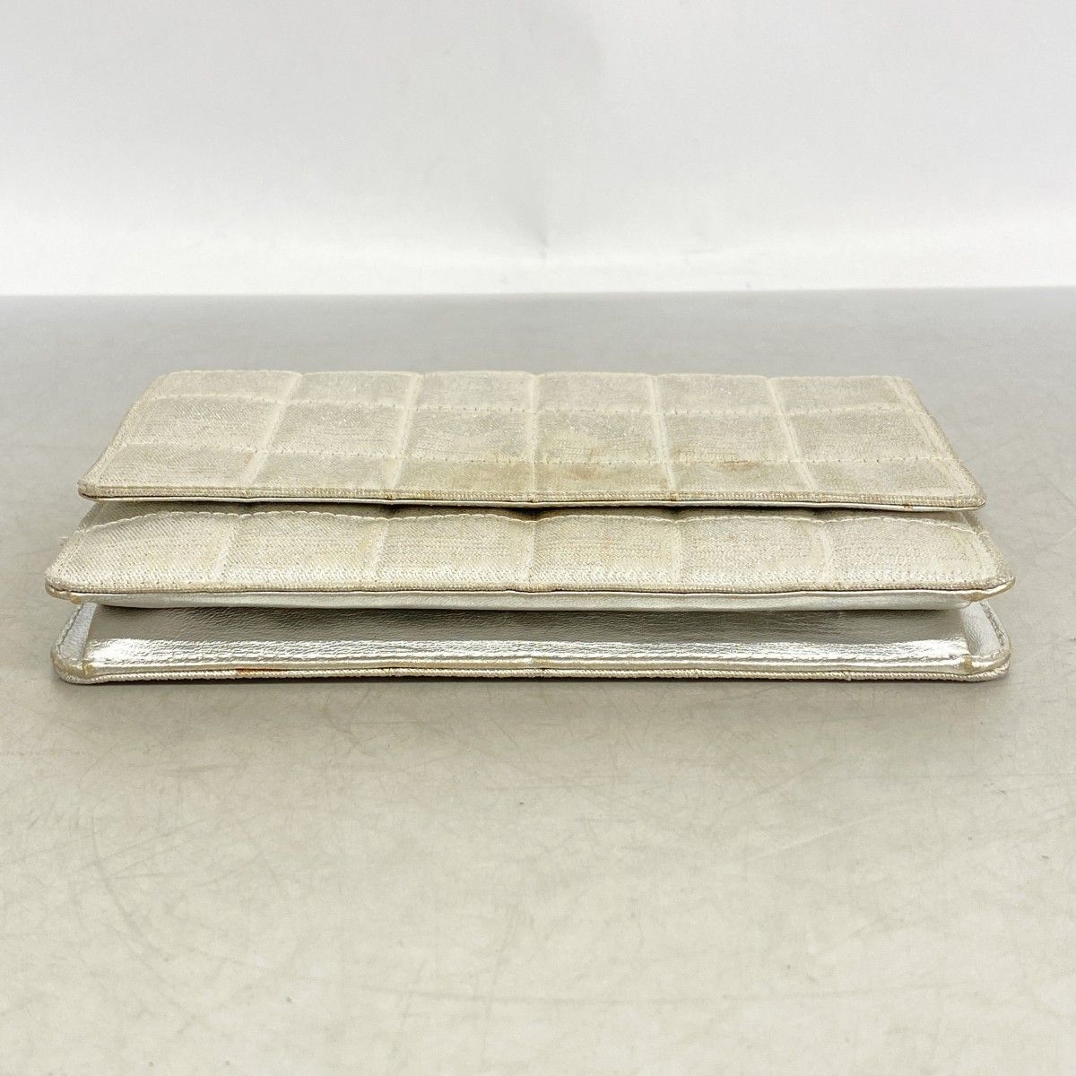 Chanel Shoulder Wallet New Travel Nylon Silver — view 3