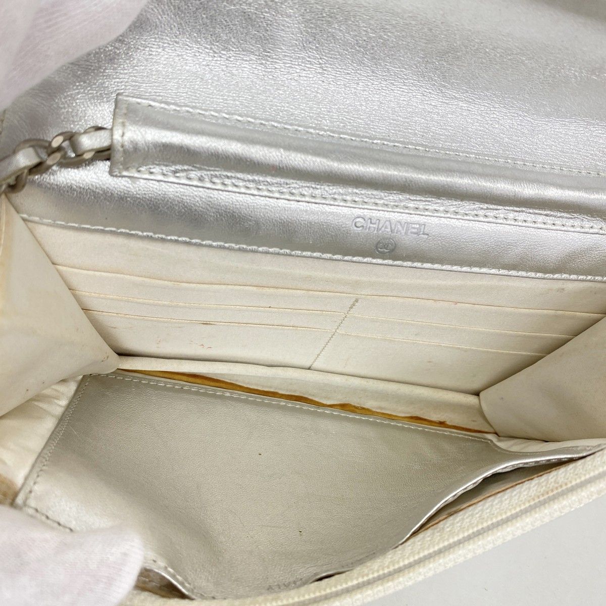 Chanel Shoulder Wallet New Travel Nylon Silver — view 4