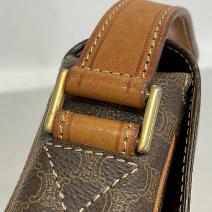 Celine Shoulder Bag Macadam Brown Gold — view 9