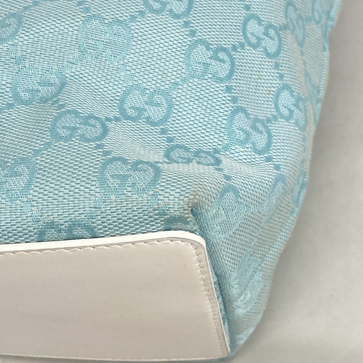 Gucci Tote GG Canvas 002 Blue White Gold — view 8