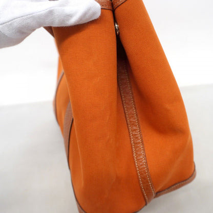 Hermes Tote Garden Party PM Toile Officier Orange Silver — view 8