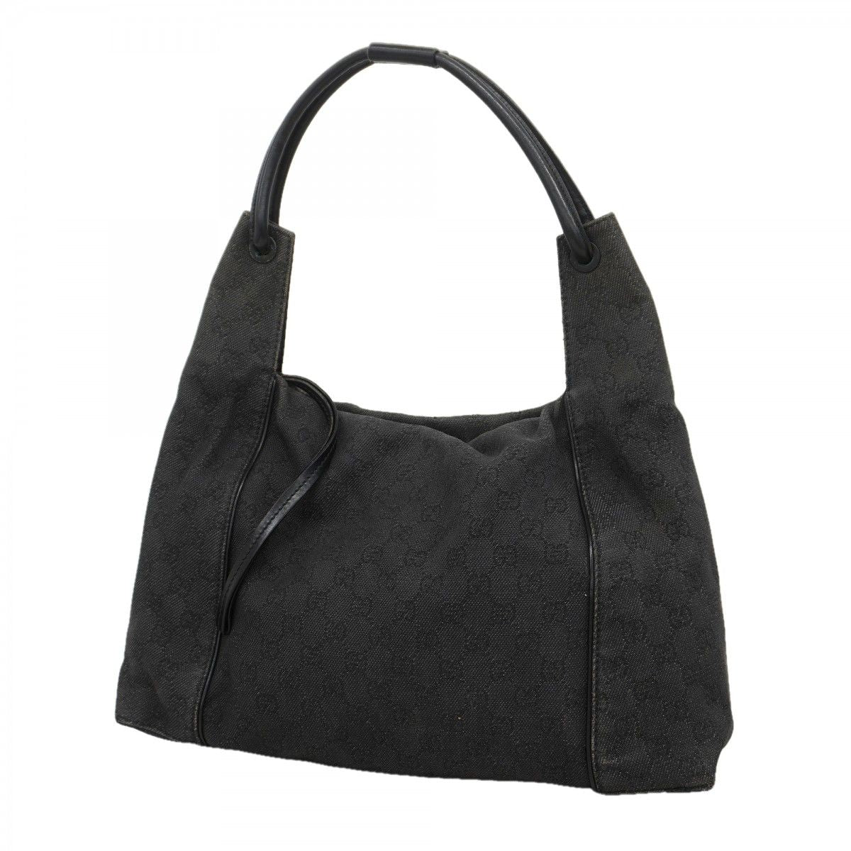 Gucci Shoulder Bag Denim Black Silver