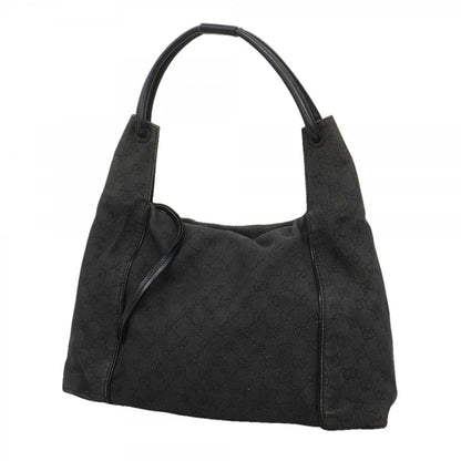 Gucci Shoulder Bag Denim Black Silver