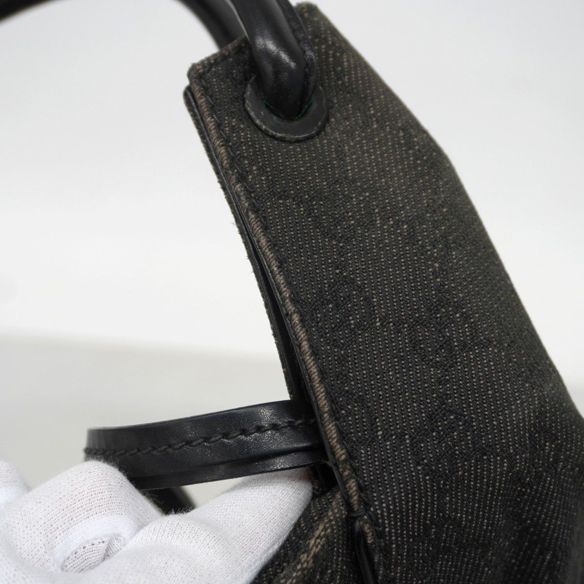 Gucci Shoulder Bag Denim Black Silver — view 8