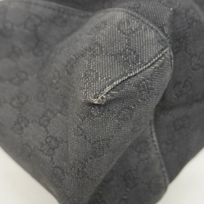 Gucci Shoulder Bag Denim Black Silver — view 6