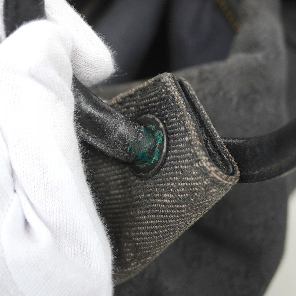 Gucci Shoulder Bag Denim Black Silver — view 9