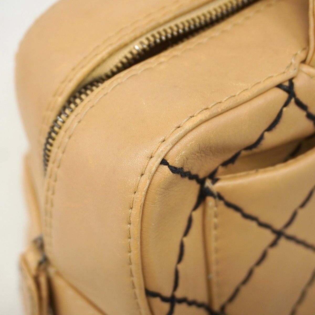 Chanel Handbag Wild Stitch Lambskin Brown Black Gold — view 7