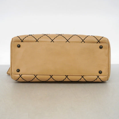 Chanel Handbag Wild Stitch Lambskin Brown Black Gold — view 3