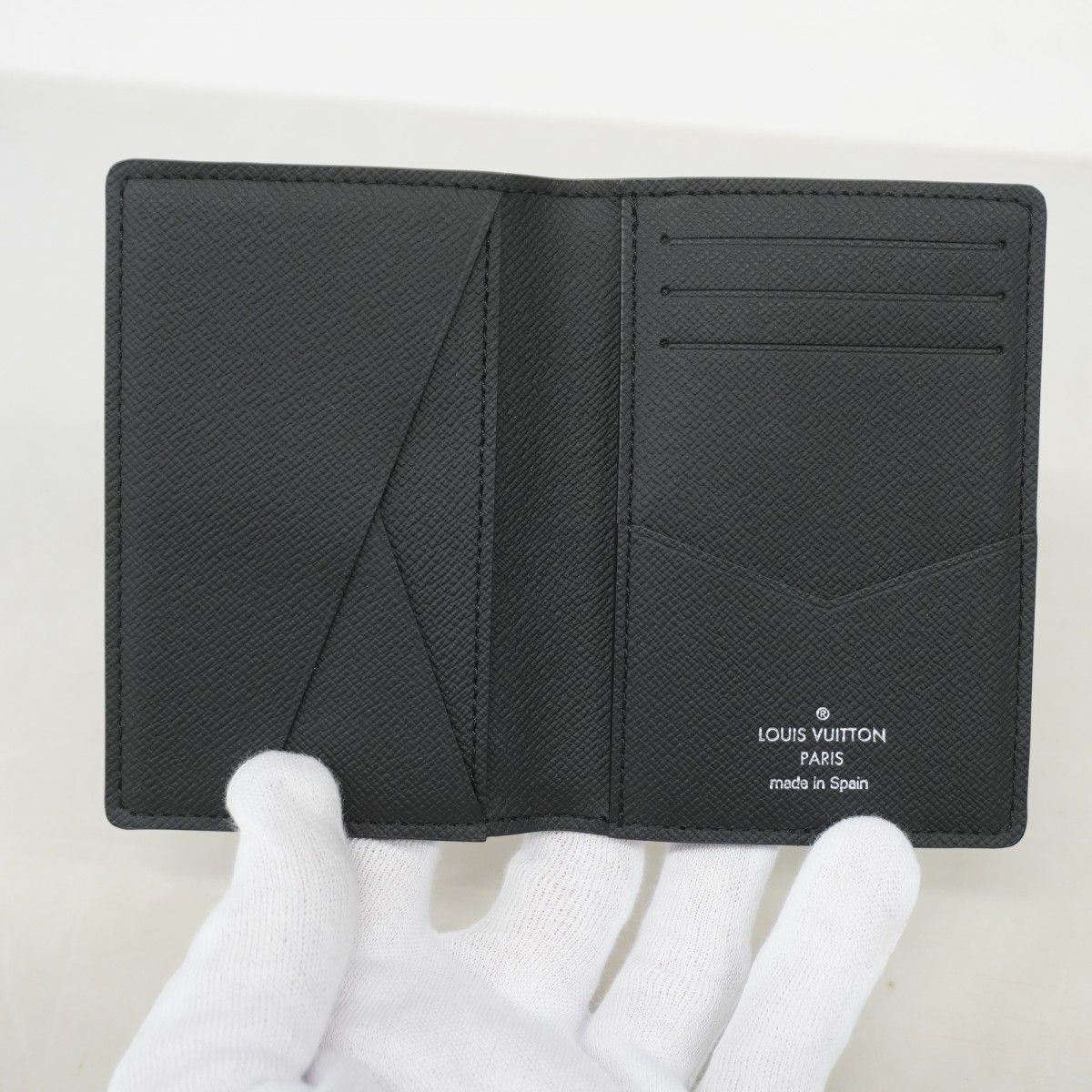Louis Vuitton Card Case Monogram Eclipse Organizer Poche Black — view 4