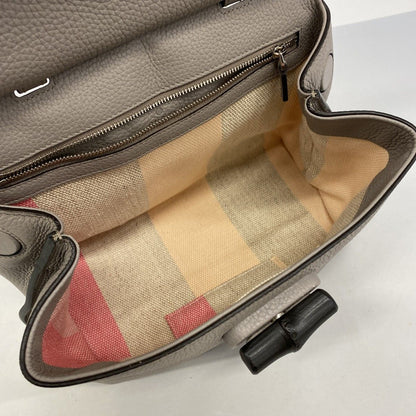Gucci Handbag Bamboo Leather Gray Silver 2-Way Bag — view 4
