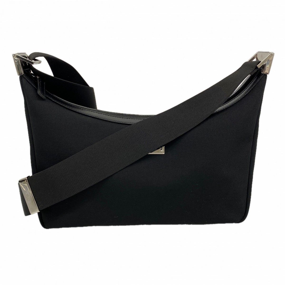 Gucci Shoulder Bag Canvas Black Silver