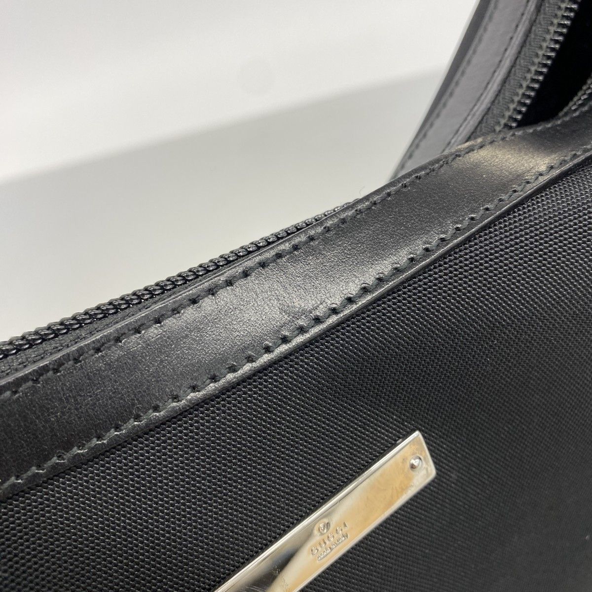 Gucci Shoulder Bag Canvas Black Silver — view 7