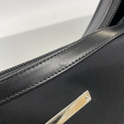 Gucci Shoulder Bag Canvas Black Silver — view 7