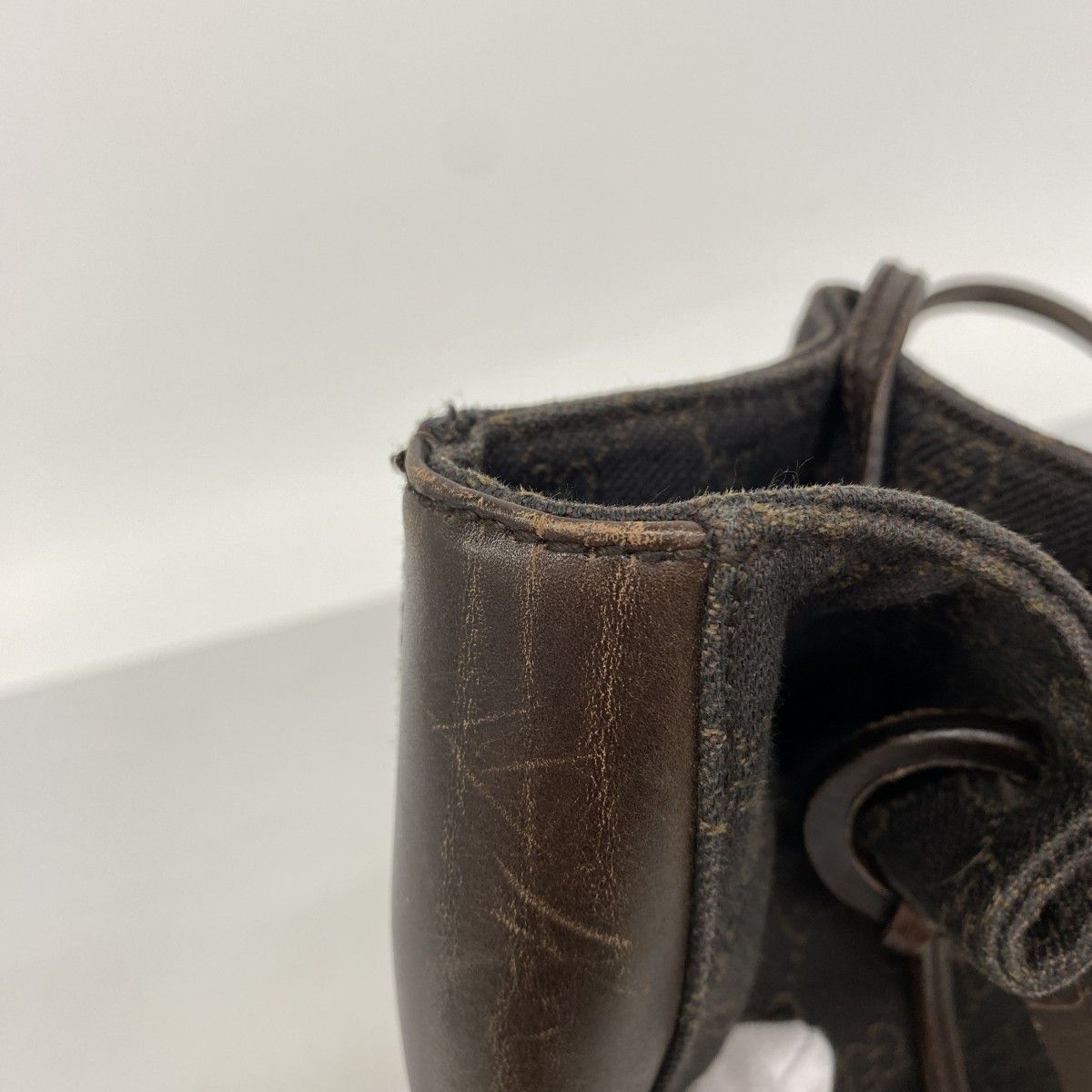 Gucci Tote Denim Dark Brown Silver — view 6
