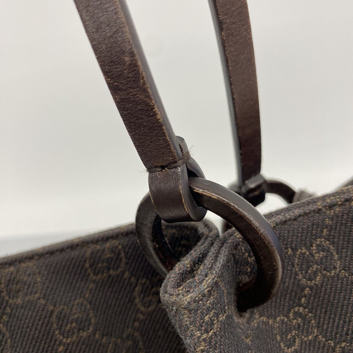 Gucci Tote Denim Dark Brown Silver — view 8