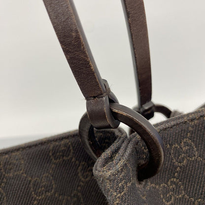 Gucci Tote Denim Dark Brown Silver — view 8