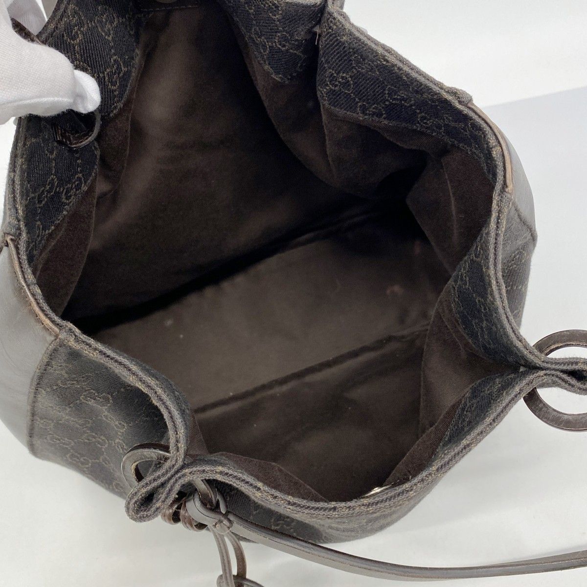 Gucci Tote Denim Dark Brown Silver — view 4