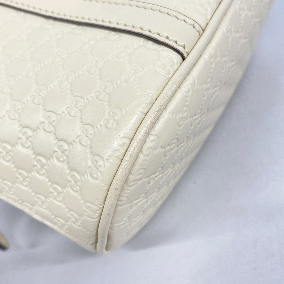 Gucci Handbag Micro Guccissima Leather White Champagne Gold 2-Way Bag — view 8
