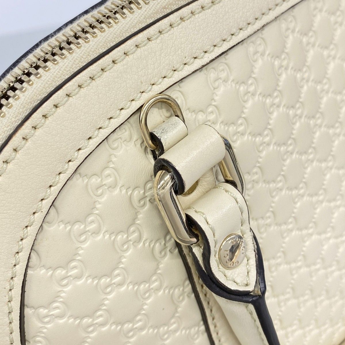 Gucci Handbag Micro Guccissima Leather White Champagne Gold 2-Way Bag — view 7