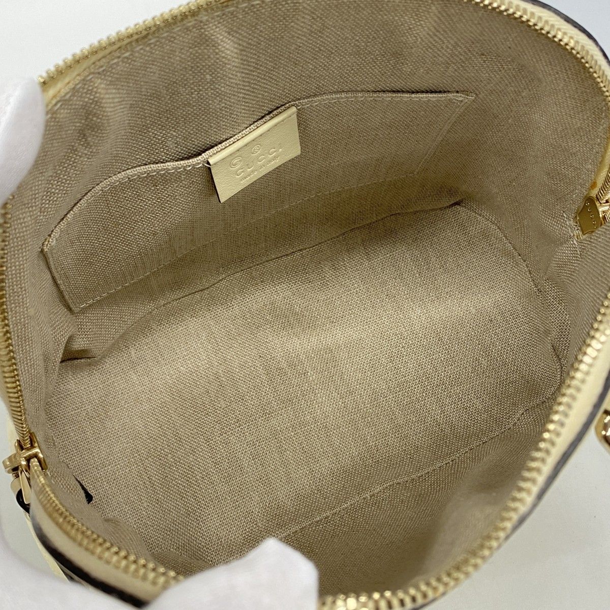 Gucci Handbag Micro Guccissima Leather White Champagne Gold 2-Way Bag — view 4