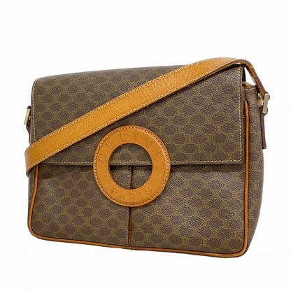 Celine Shoulder Bag Macadam Brown Gold